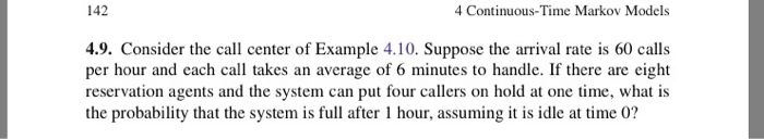 4.26. Consider the call center described in Example | Chegg.com