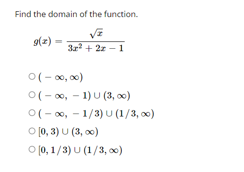 Solved Find The Domain Of The Function. | Chegg.com