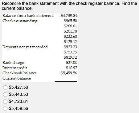 Solved Reconcile the bank statement with the check register | Chegg.com