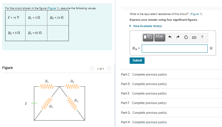 Solved For the circuit shown in the figure (Figure 1), | Chegg.com