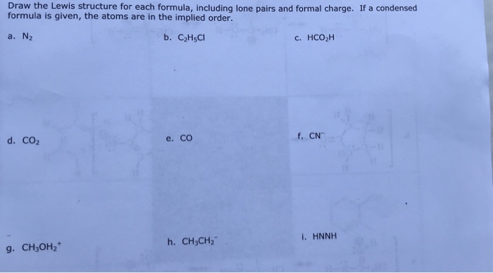 Solved Draw the Lewis structure for each formula, including | Chegg.com