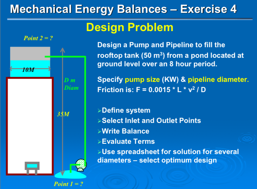 Solved Mechanical Energy Balances Exercise 4 Design