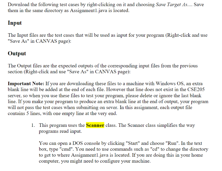 Download the following test cases by right-clicking on it and choosing Save Target As.... Save them in the same directory as