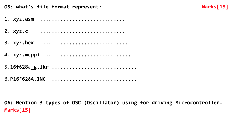 Solved Q5: what's file format represent: Marks[15] 1. | Chegg.com