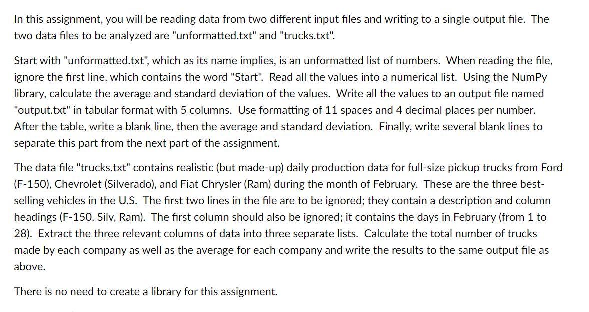 Solved In This Assignment, You Will Be Reading Data From Two 