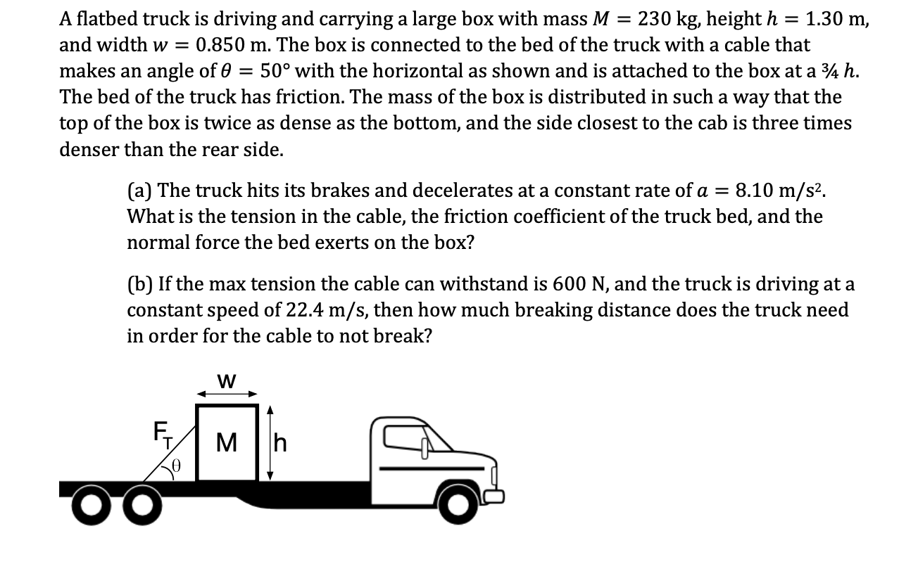 Solved Please Show Work For This Problem A Flatbed Truck Chegg Com