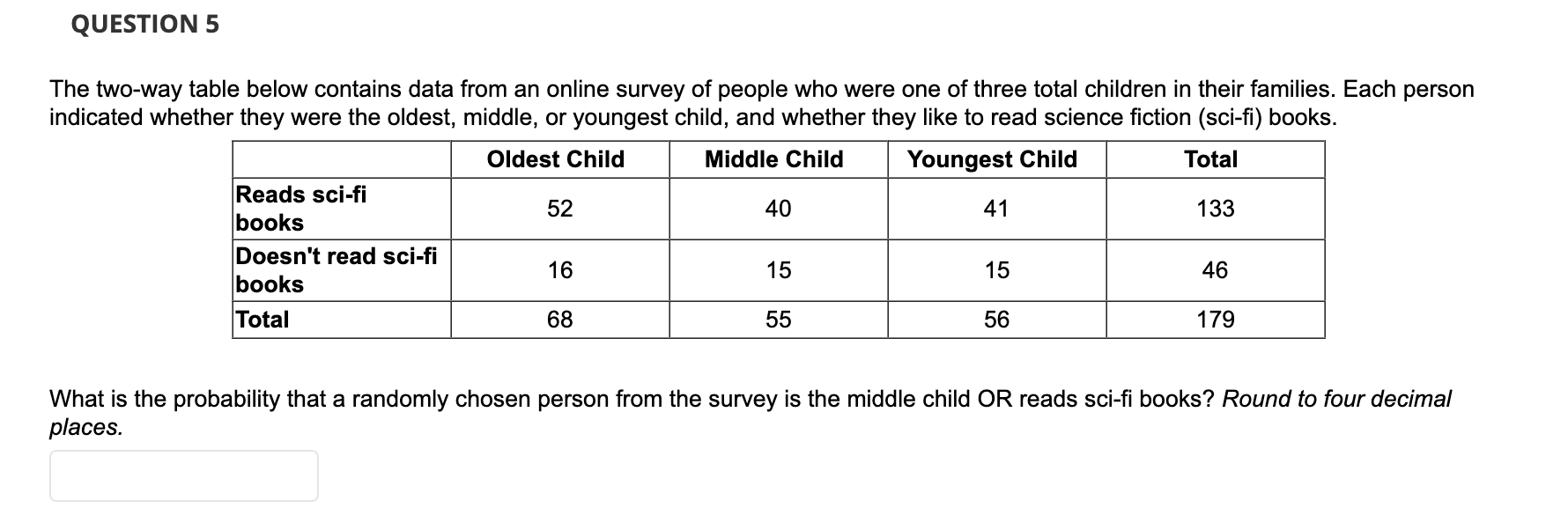 Solved The Two Way Table Below Contains Data From An Online 1953