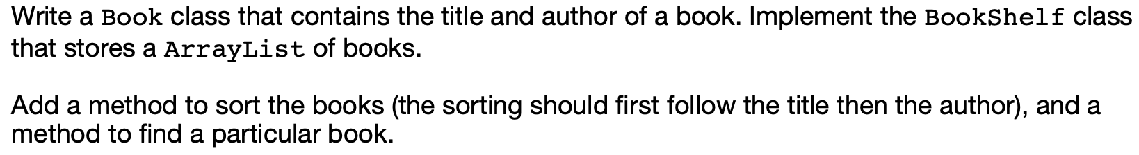 Solved Write a Book class that contains the title and author | Chegg.com