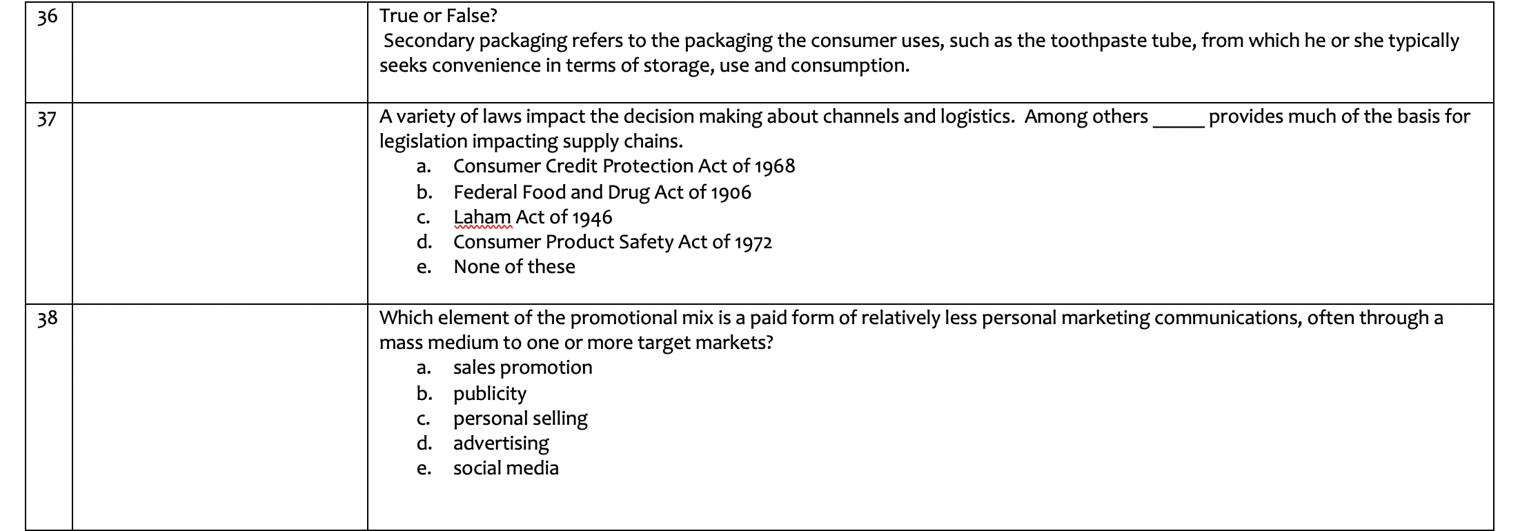 Solved 36 True or False? Secondary packaging refers to the