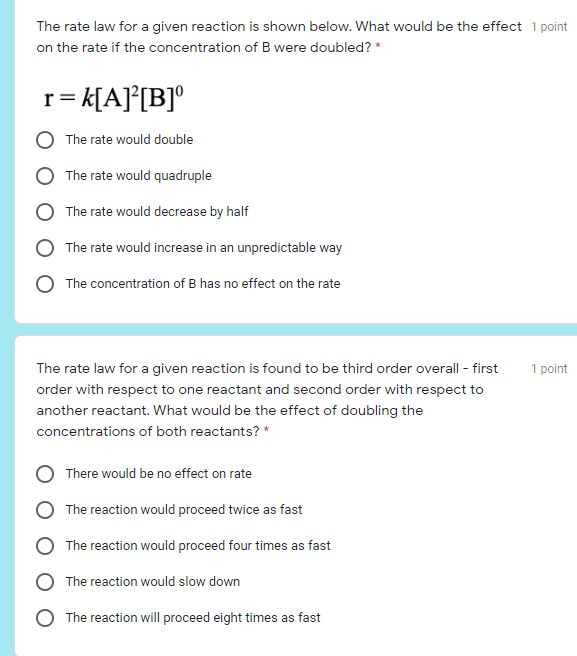 Solved The rate law for a given reaction is shown below. | Chegg.com