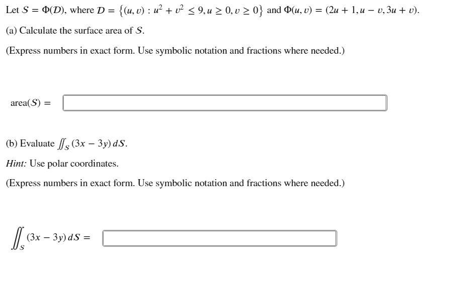 Solved Let S º D Where D U V U V2 9 U Chegg Com