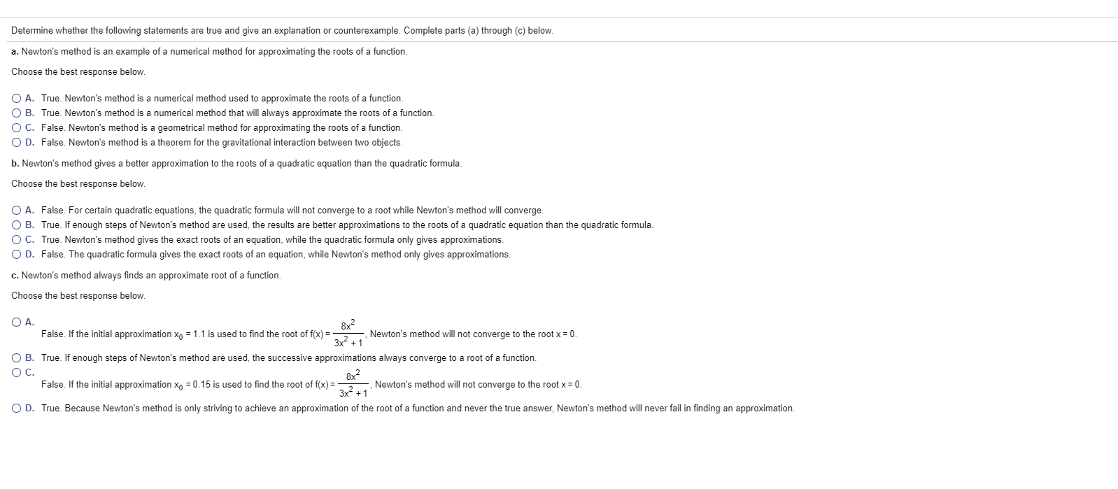 Solved Determine Whether The Following Statements Are True | Chegg.com