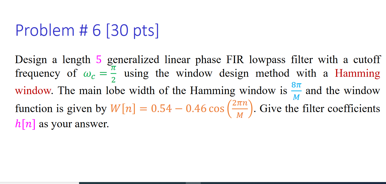 Solved Problem 6 30 Pts Design A Length Ralized Linear Chegg
