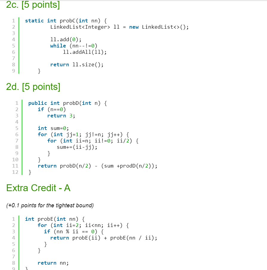 For each of the following functions, provide the | Chegg.com