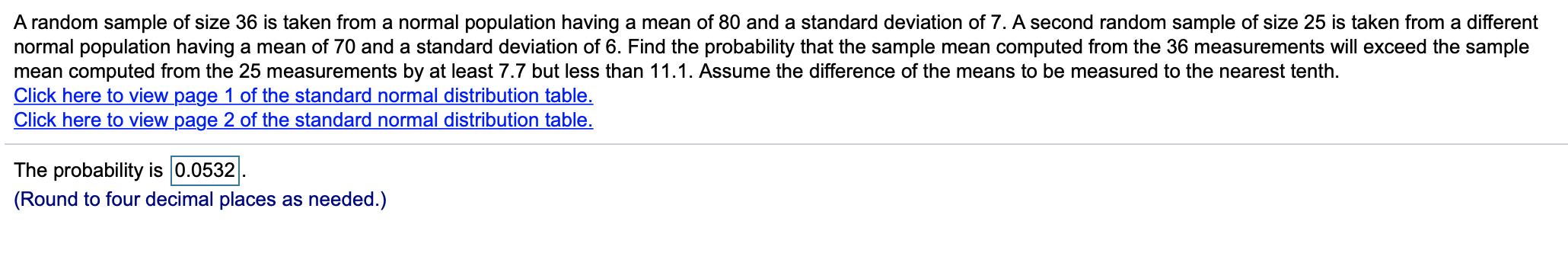 Solved A random sample of size 36 is taken from a normal | Chegg.com