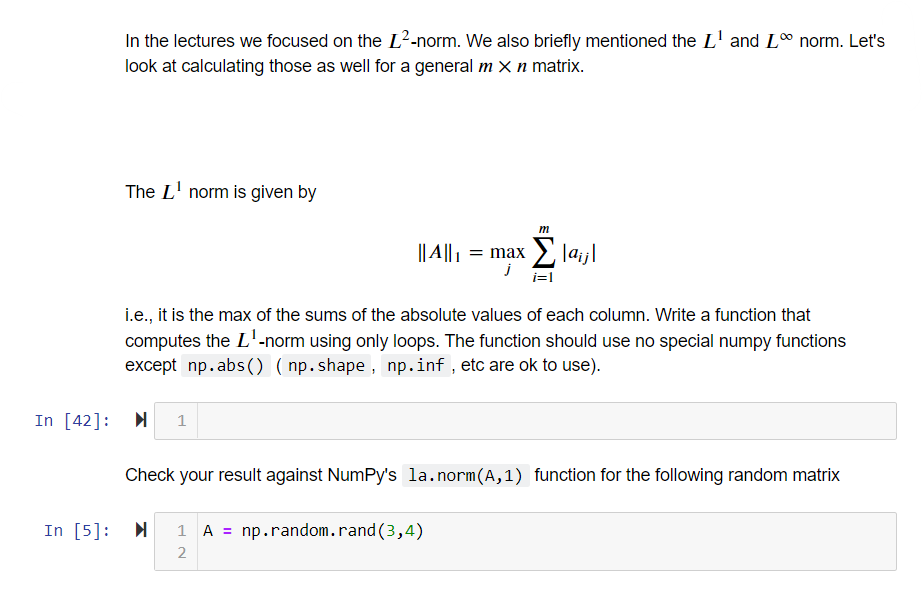 In the lectures we focused on the \( L^{2} \)-norm. We also briefly mentioned the \( L^{1} \) and \( L^{\infty} \) norm. Let