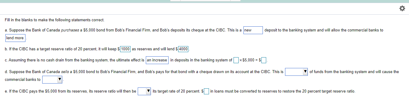 Solved Fill In The Blanks To Make The Following Statements | Chegg.com