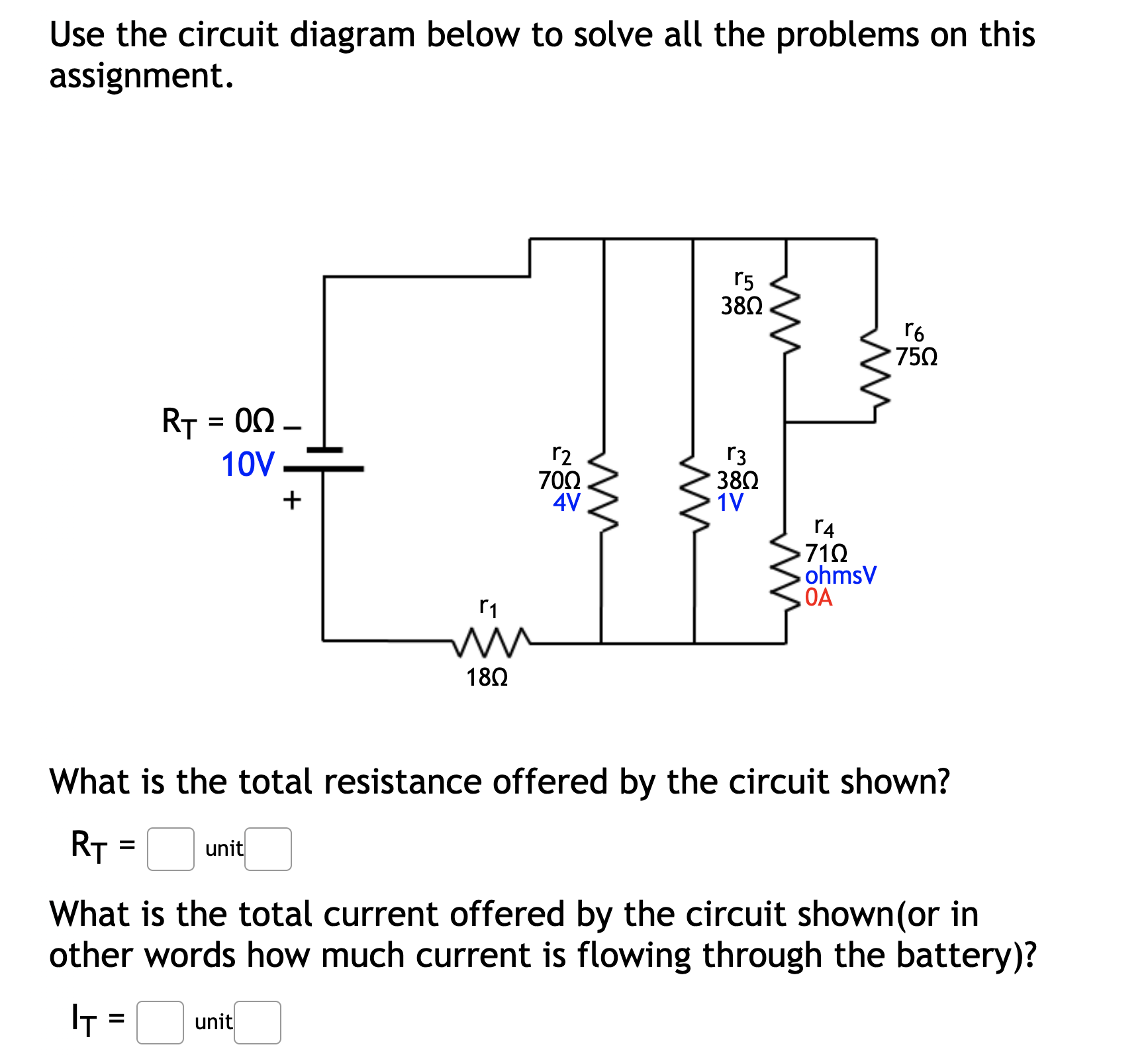 Solved Use the circuit diagram below to solve all the | Chegg.com