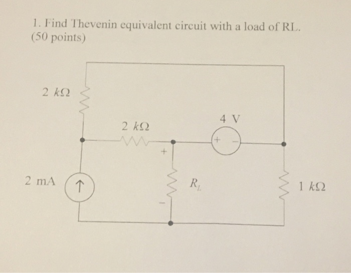 Solved find thevenin equivalent circuit with a load of rl chegg