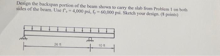 Solved Design the backspan portion of the beam shown to | Chegg.com