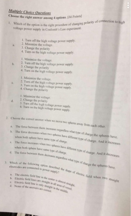 Solved Multiple Choice Questions Choose the right answer | Chegg.com