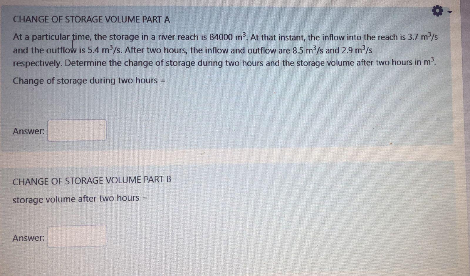 Solved CHANGE OF STORAGE VOLUME PART A At a particular time, | Chegg.com