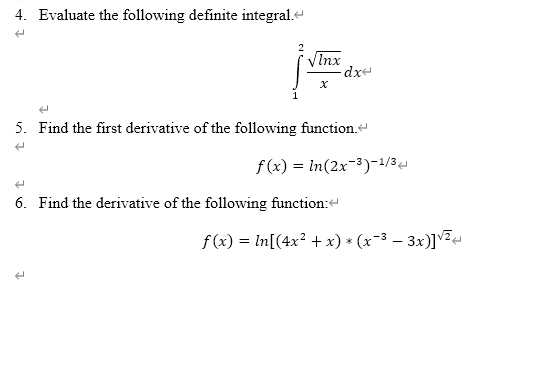 Solved 4. Evaluate the following definite integral.- Vinx | Chegg.com