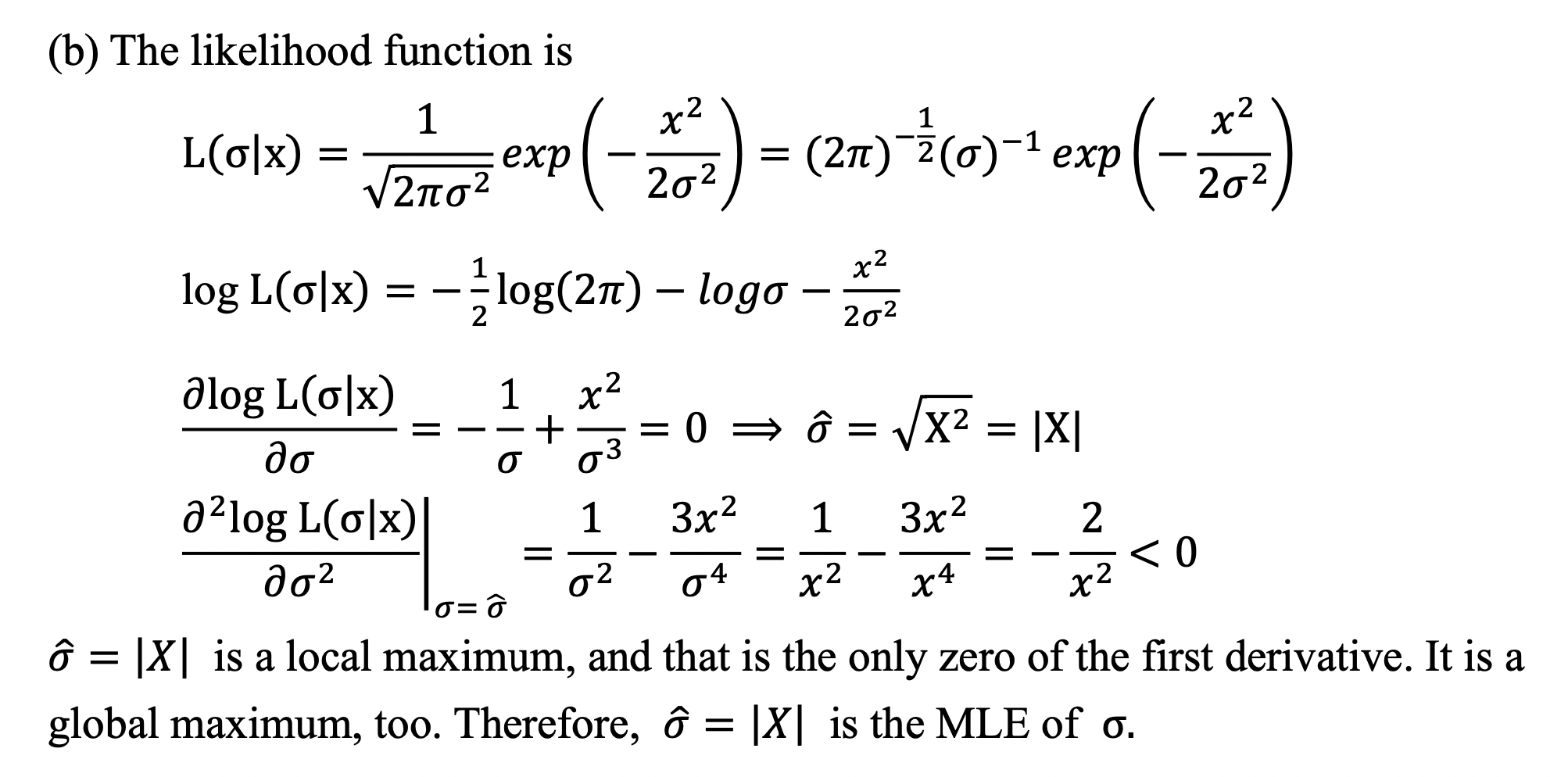 Solved (b) The likelihood function is | Chegg.com