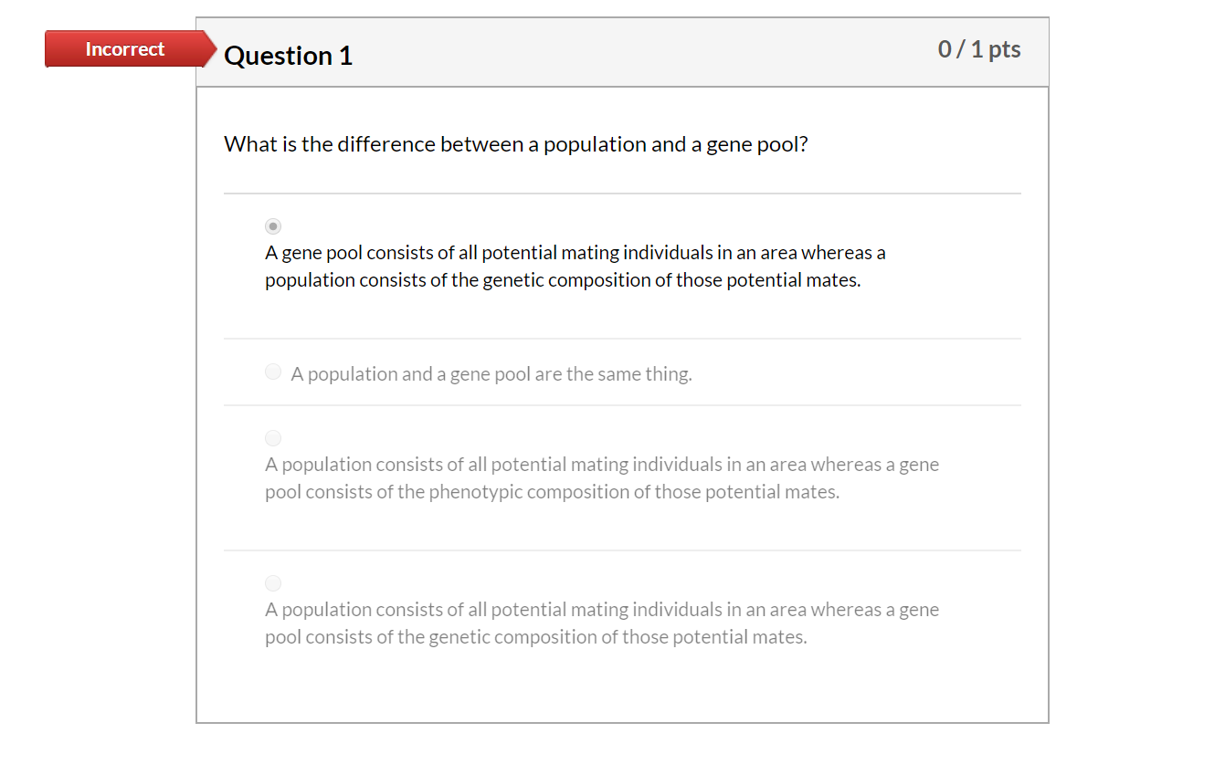 Solved Incorrect Question 1 0/1 pts What is the difference | Chegg.com