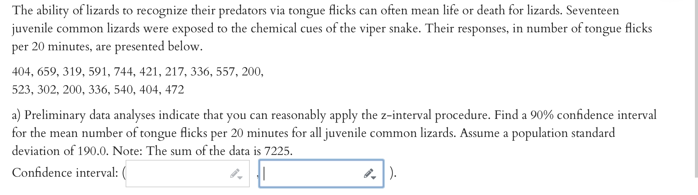 Solved The ability of lizards to recognize their predators | Chegg.com