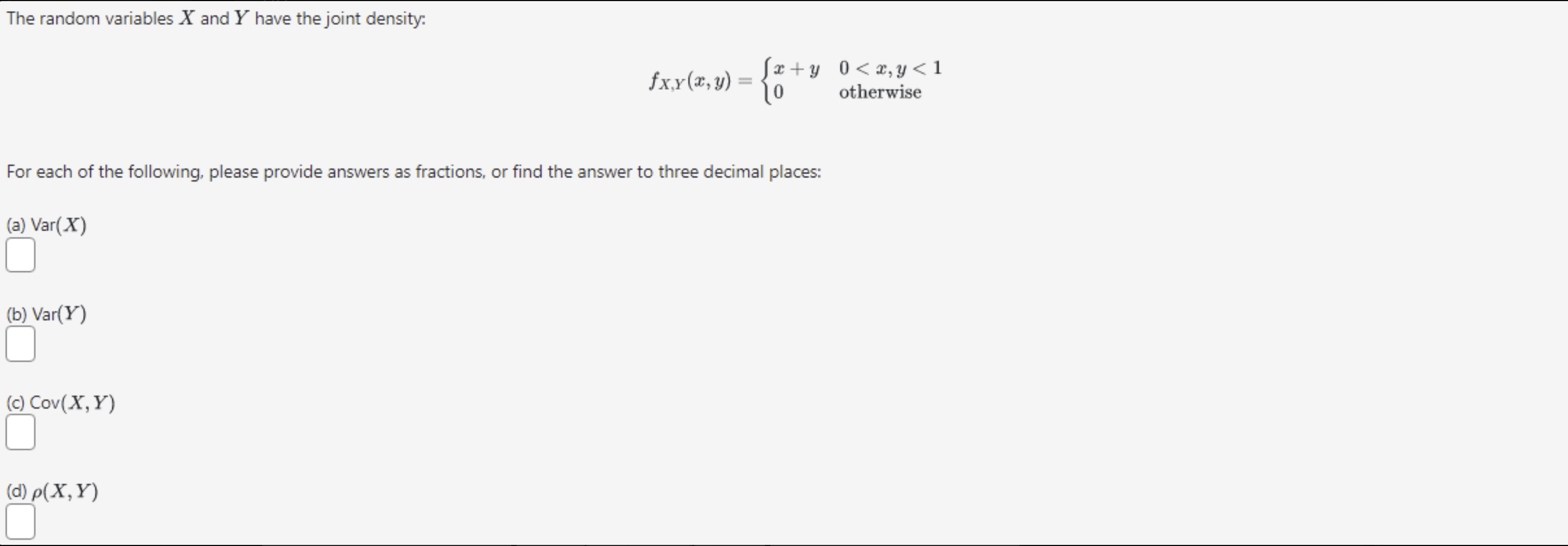 Solved The Random Variables X And Y Have The Joint Density