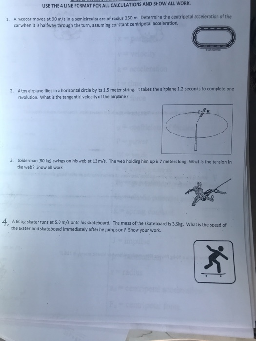 Solved USE THE 4 LINE FORMAT FOR ALL CALCULATIONS AND SHOW | Chegg.com