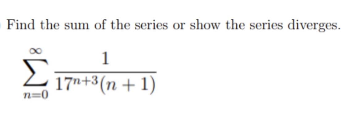 Solved Find the sum of ﻿the series or ﻿show the series | Chegg.com
