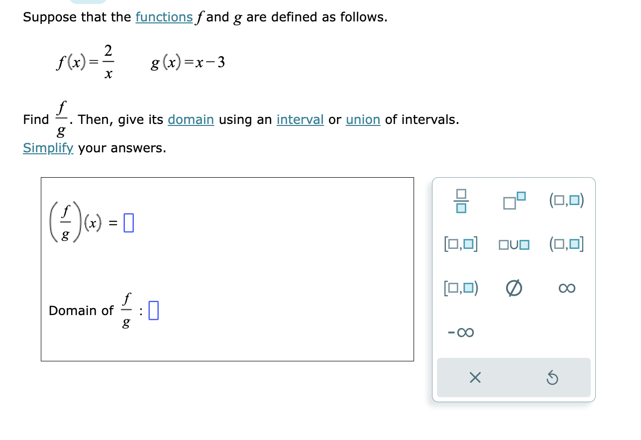 Solved Suppose that the functions f and g are defined as | Chegg.com