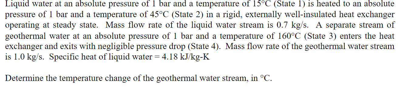 Solved Liquid Water At An Absolute Pressure Of 1 Bar And A 