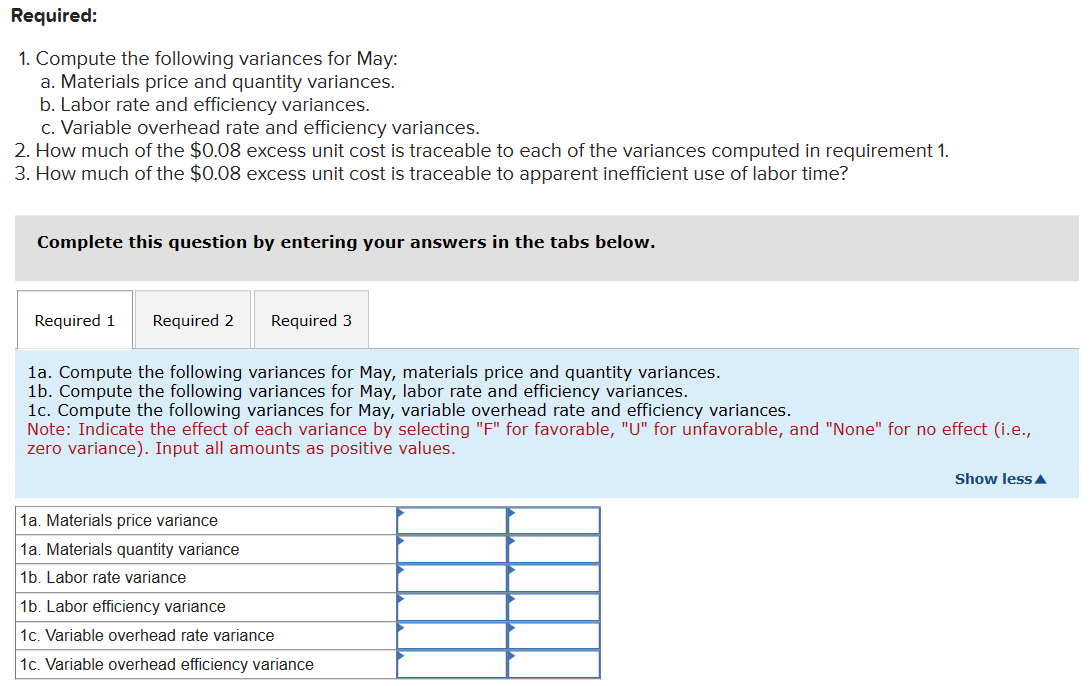 Solved Problem 10 13 Static Basic Variance Analysis The 5185