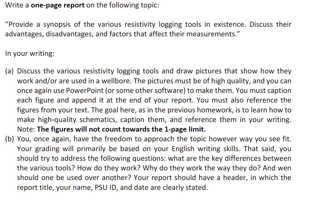 Solved Write a one-page report on the following topic: | Chegg.com