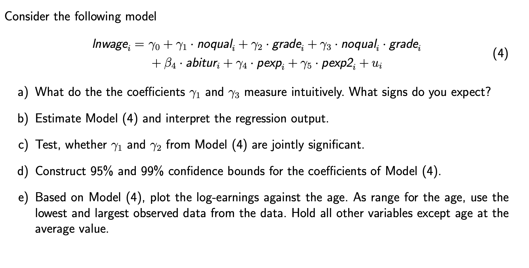 Solved Consider The Following Bivariate Linear Regression | Chegg.com