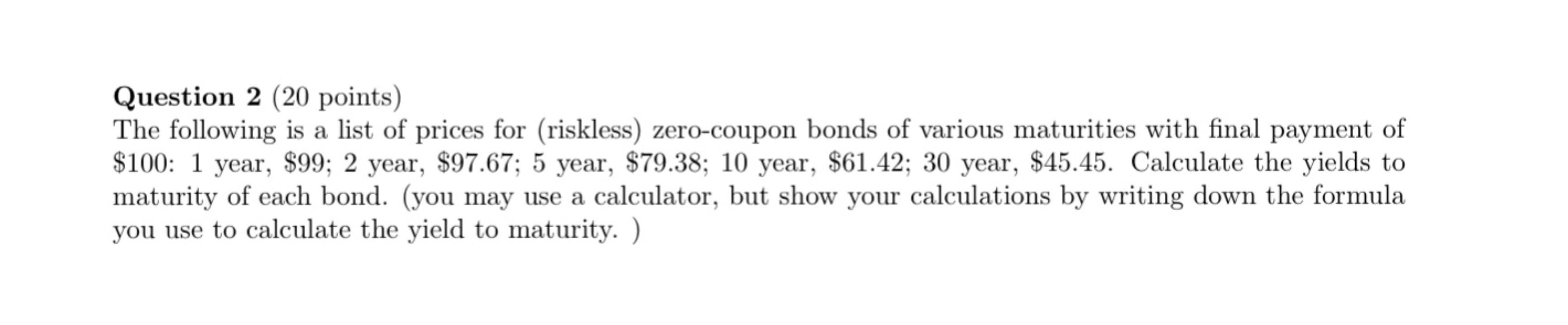 Solved Question 2 (20 points) The following is a list of | Chegg.com