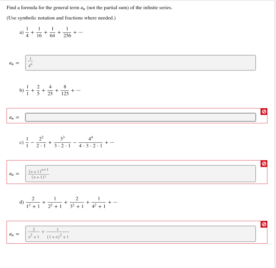 Solved Find A Formula For The General Term An Not The Pa Chegg Com