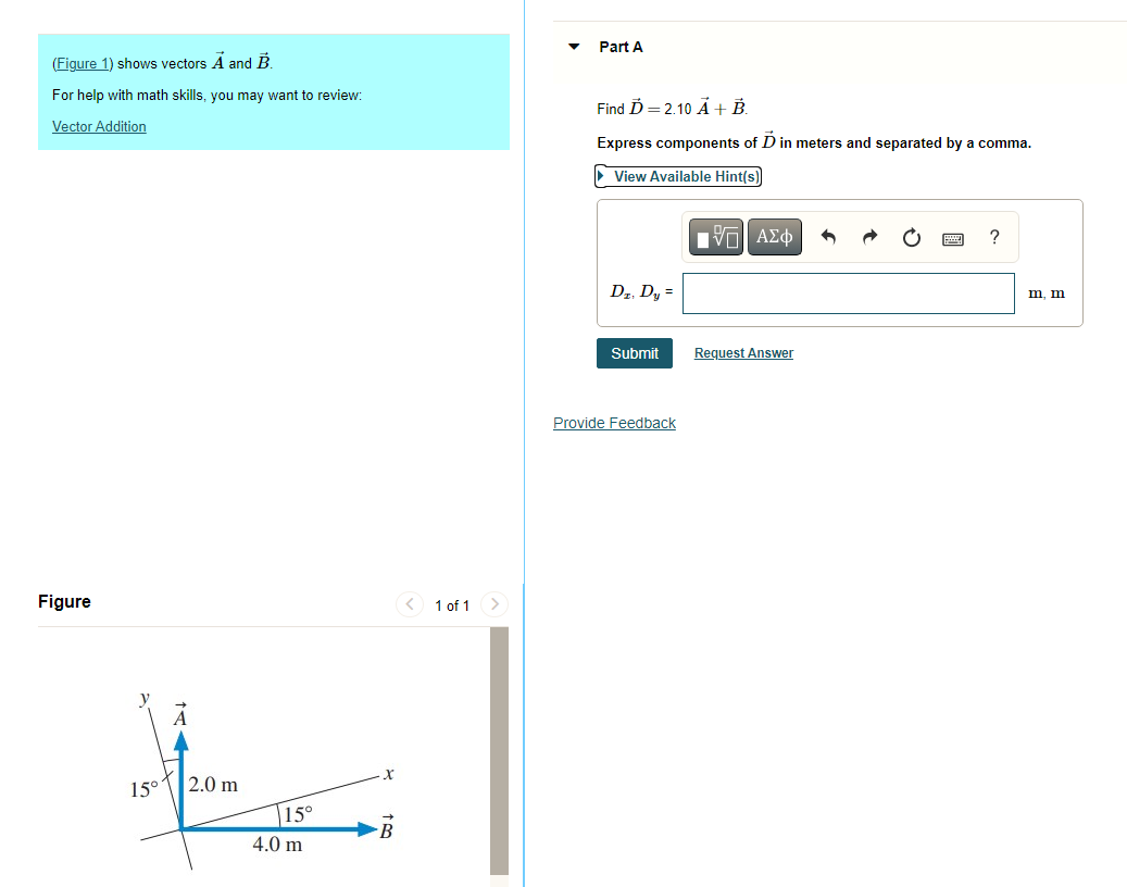 Solved (Figure 1) Shows Vectors A And B. Part A For Help | Chegg.com