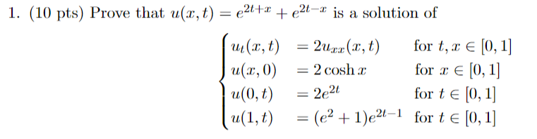 Solved u(x,t)=e2t+x+e2t−x is a solution of | Chegg.com