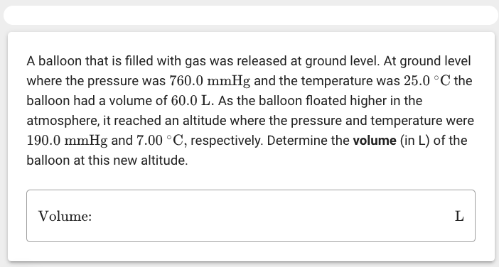 Solved A Balloon That Is Filled With Gas Was Released At | Chegg.com