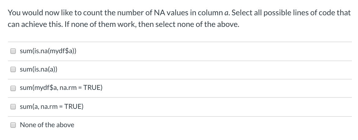 Solved Suppose you run the following code to create a data | Chegg.com