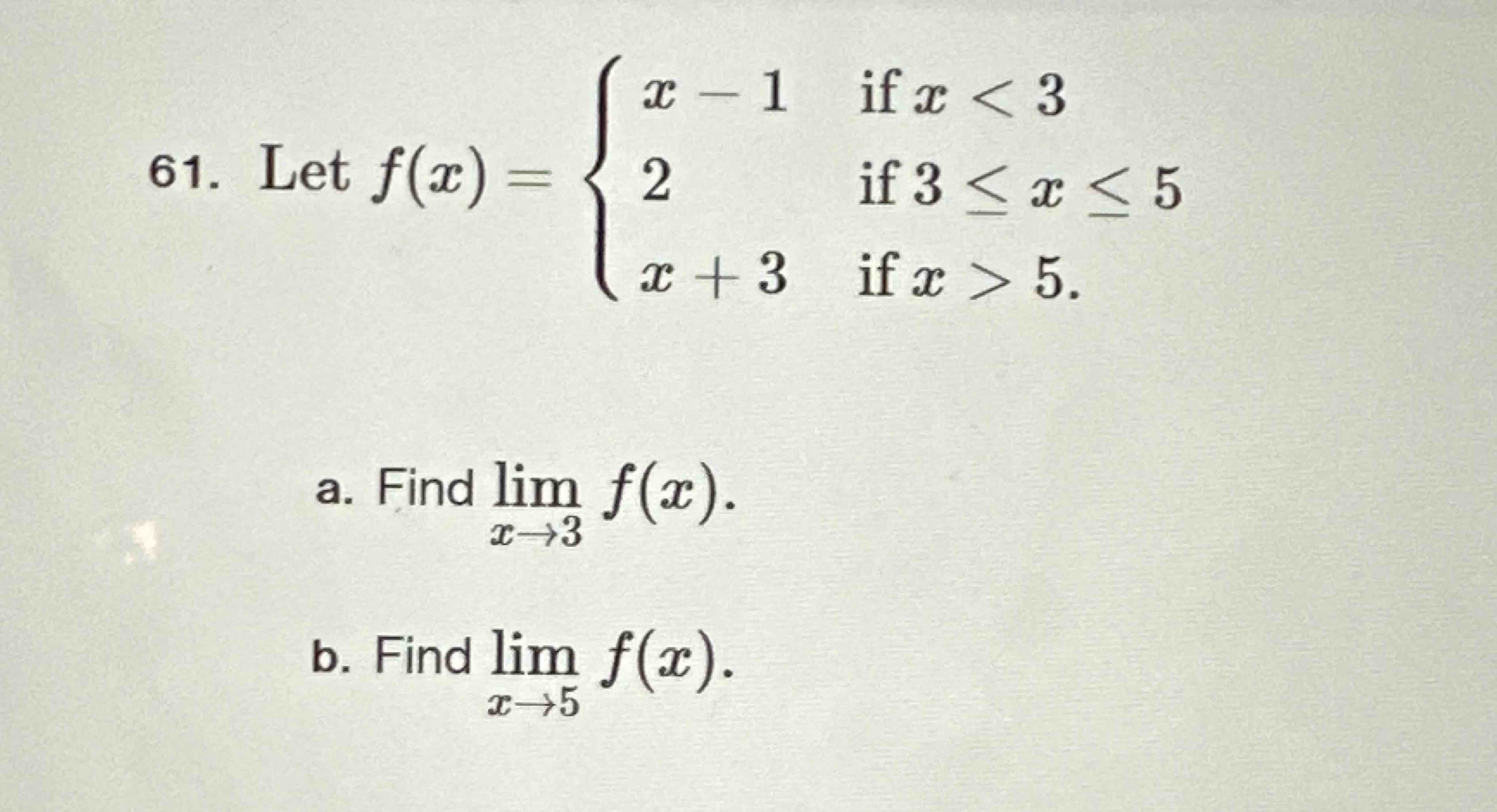 Solved Let F(x)={x-1 If X 5a. ﻿Find | Chegg.com