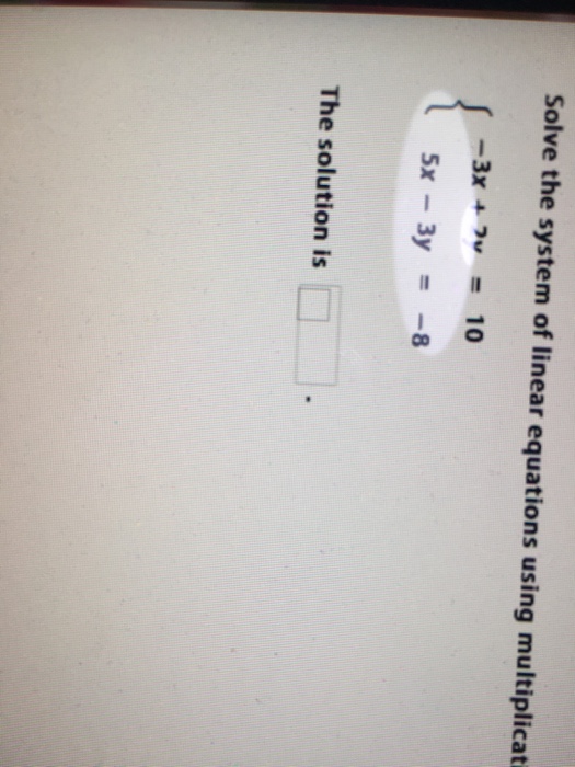 Solved Solve the system of linear equations using | Chegg.com