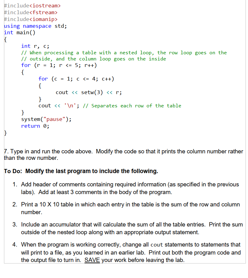 Solved ​​​​​​​ C++ visual studio for loop please: All the 