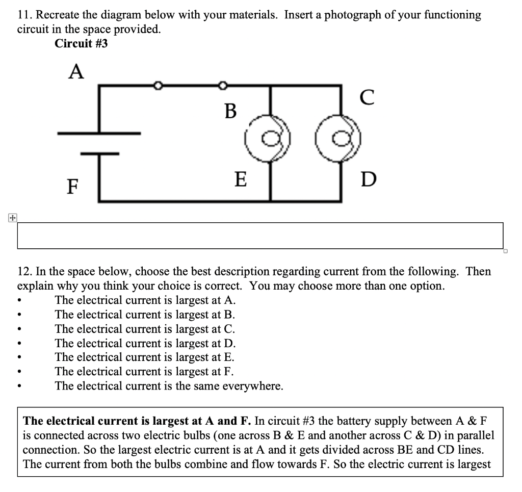 Solved 11. Recreate the diagram below with your materials. | Chegg.com