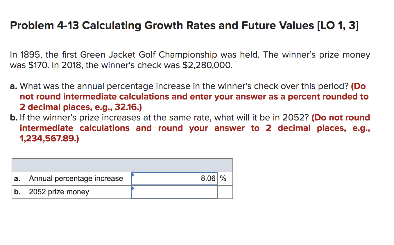 Solved Problem 4-13 Calculating Growth Rates And Future | Chegg.com