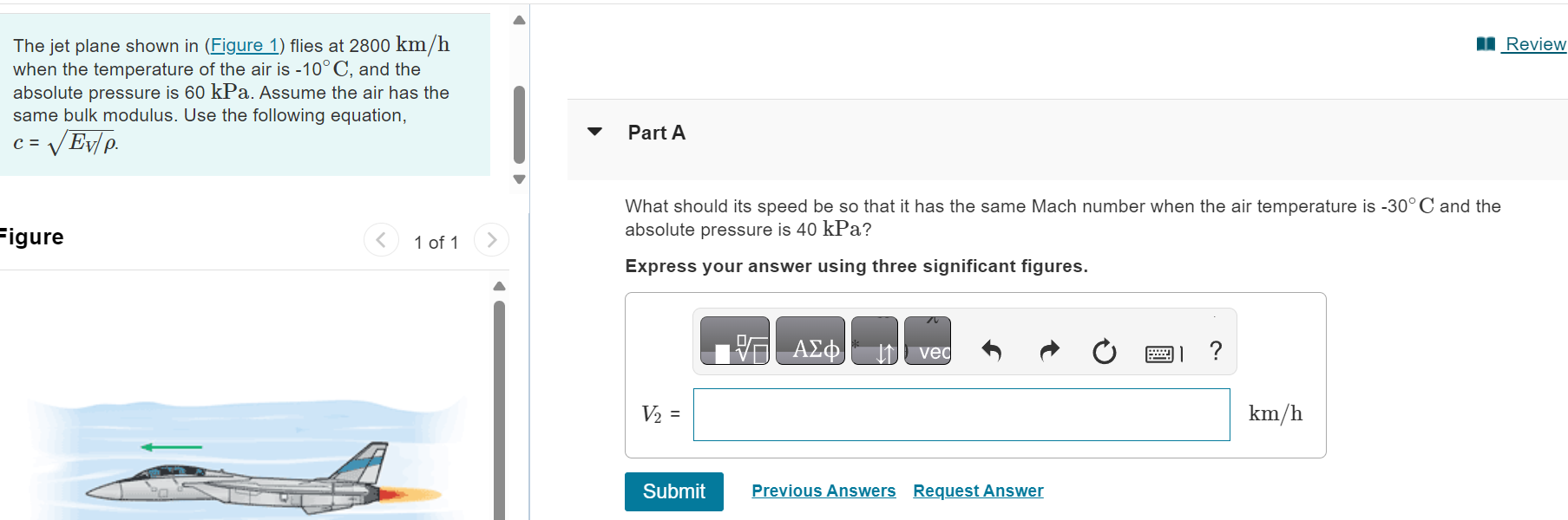Solved The jet plane shown in (Figure 1) ﻿flies | Chegg.com